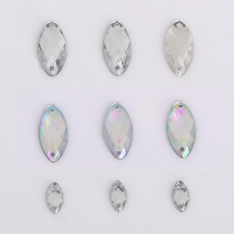 Round Multi-Faceted Acrylic Rhinestones: Double-Hole, Flat-Back Jewelry Accessories