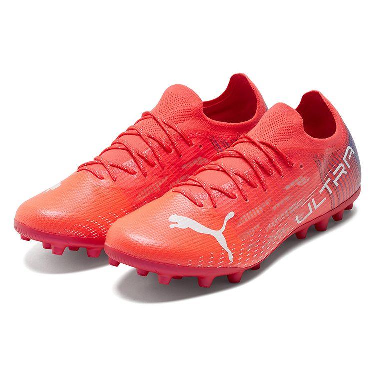 Puma Ultra 1.3 Round Toe Lace-Up MG (Rubber Short Studs) Artificial Grass Soccer Shoes Men Soccer Shoes Red 106515-02