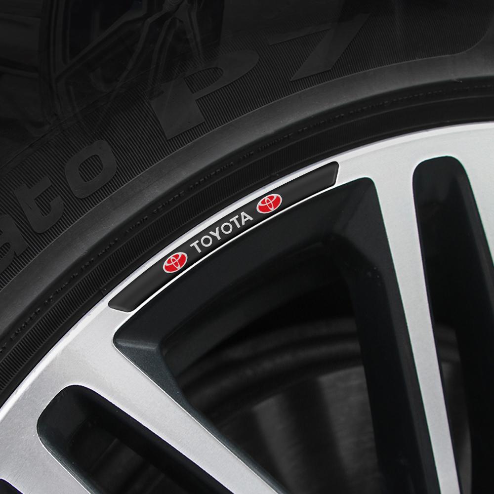 4Pcs Aluminum Car Badge Styling Wheel Hub Rims Decor 3D Stickers For Toyota TRD RAV4 Corolla Chr Avensis Yaris Camry Racing Crown