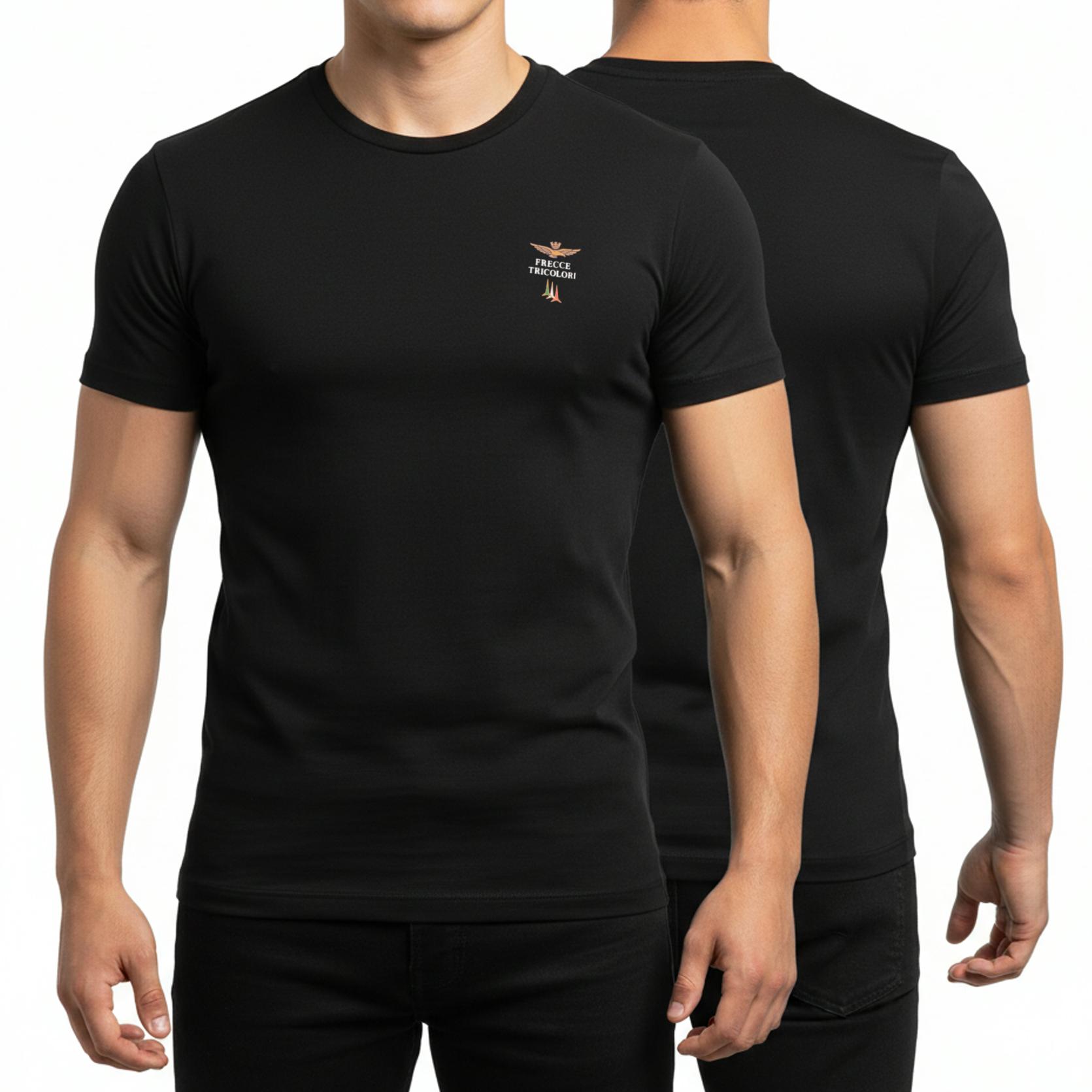 SuperMerchantEU Aeronautica Militare zwart t-shirt heren crew-neck SCOTI005J508-34300 M