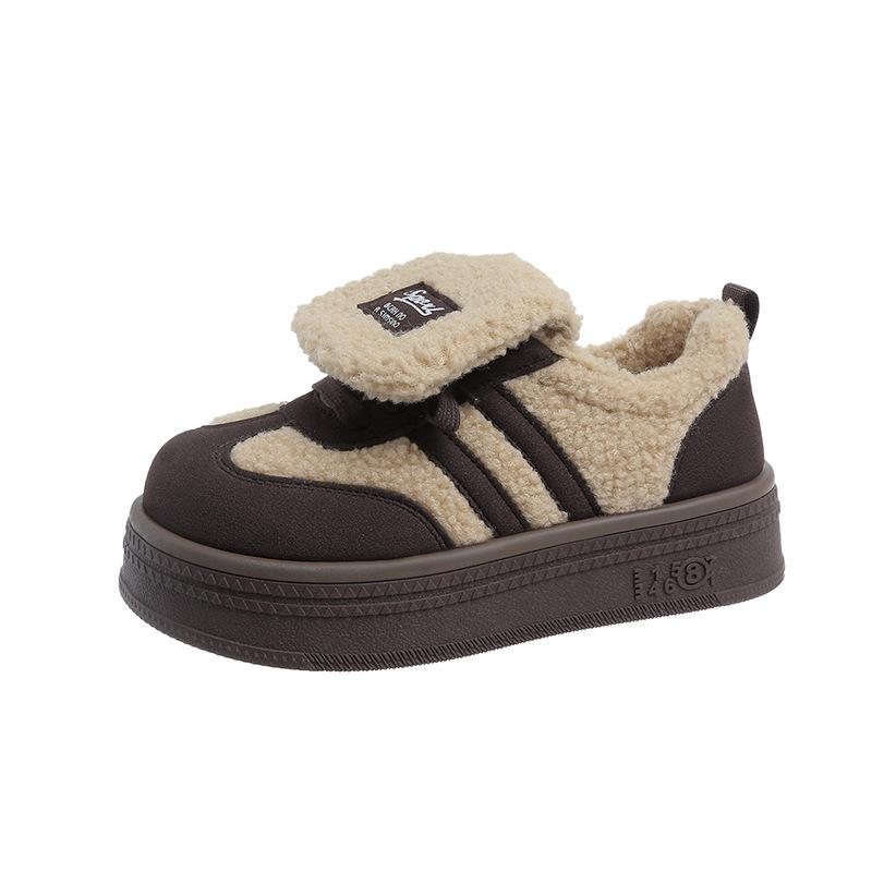 Popular thick-soled snow boots women's 2025 new autumn and winter velvet warm cotton shoes casual versatile niche version women's shoes