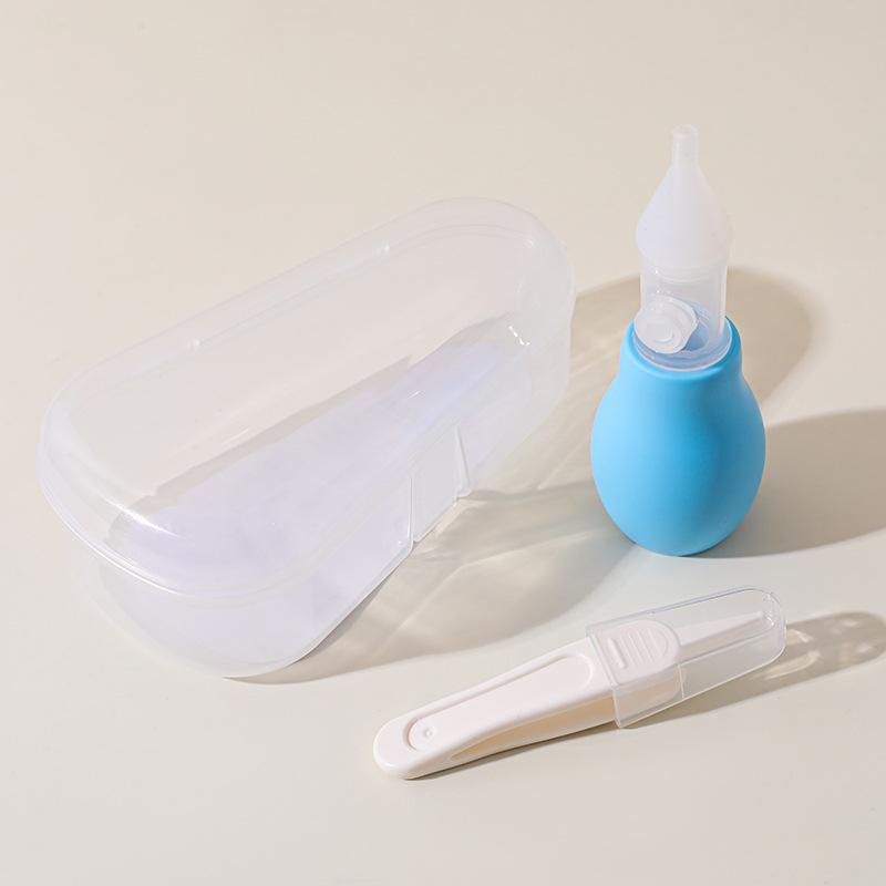 Aspirateur Nasal Bébé Nettoyeur de Mucus Bébé Pince à Crottes Type à Pression Manuelle Anti-Reflux Ensemble de Nettoyage Congestion Nasale