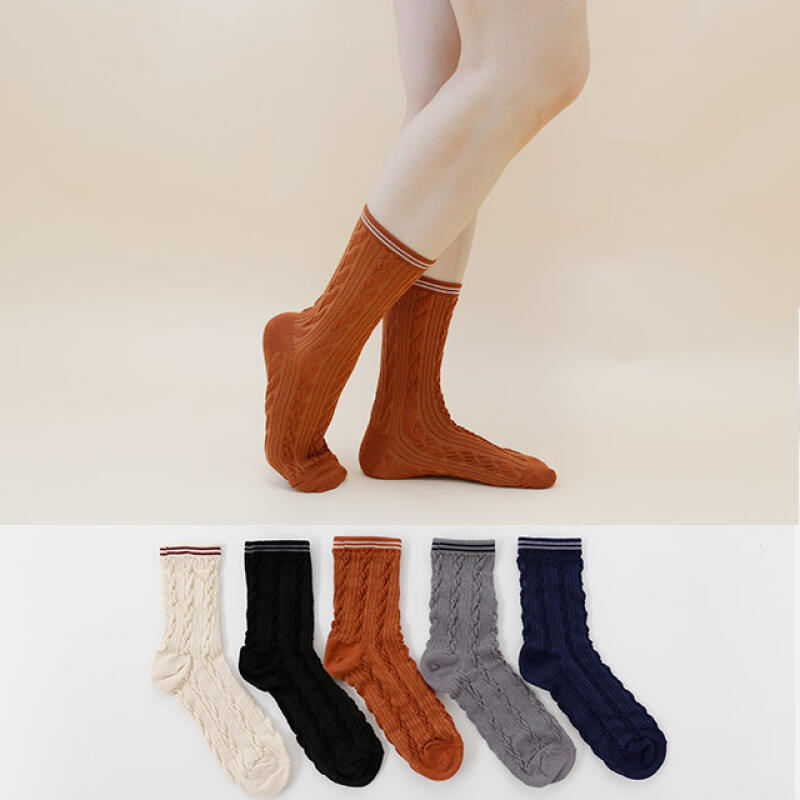 fsn168_Basic Twist Women s Socks ivory