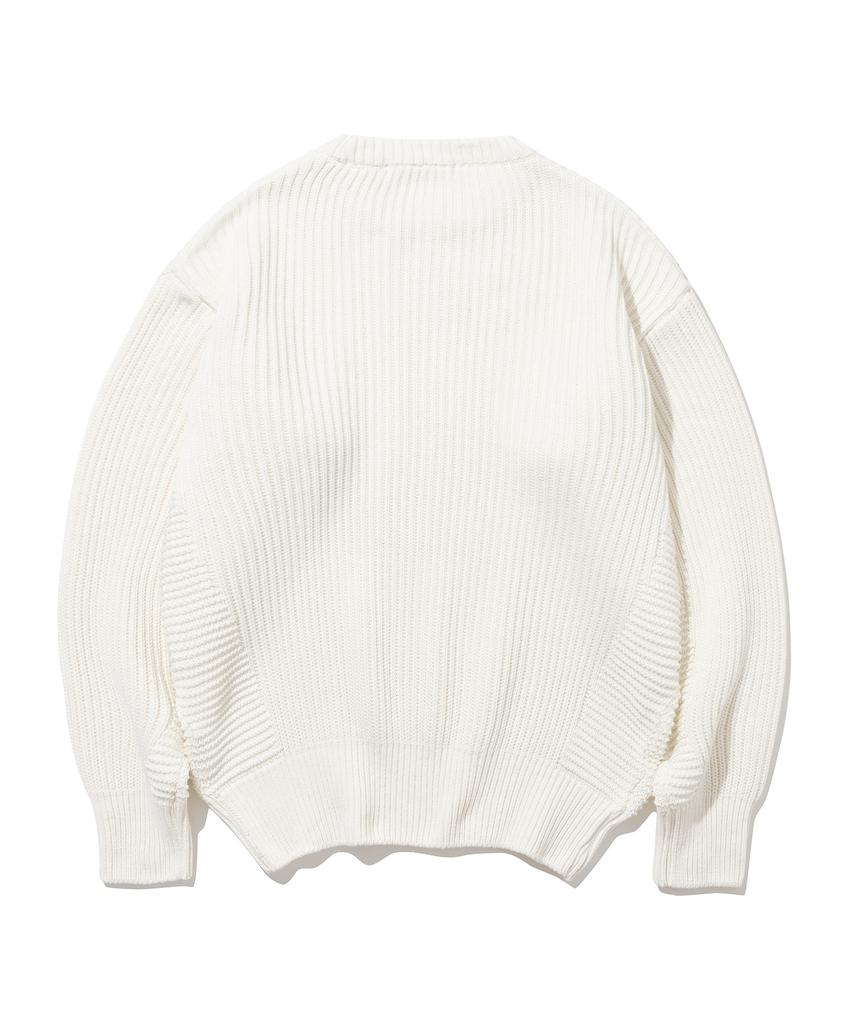 KNITTED Cotton Minimalist Round Knit Ivory