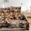 3-teiliges Anime-Teddybär-Bettwäscheset - Enthält einen Bettbezug und zwei Kissenbezüge (Kein Kern) - Perfekt für Schlafzimmer- und Gästezimmerdekoration,
