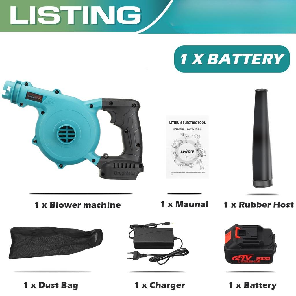 

21В 2 в 1 Бесщеточный Аккумуляторный Воздуходувка Пылесос Воздуходувка Пылеудаление Пыль Компьютерный Пылесборник 3000Вт Для 18В Аккумулятора 1*Battery