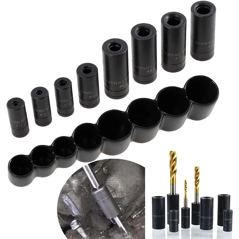 Double Head Square Tap Die Socket Adapter Set Taps Reamer Extractor 1/4" 3/8" Socket Driver Thread Repair Electric Drill Tools