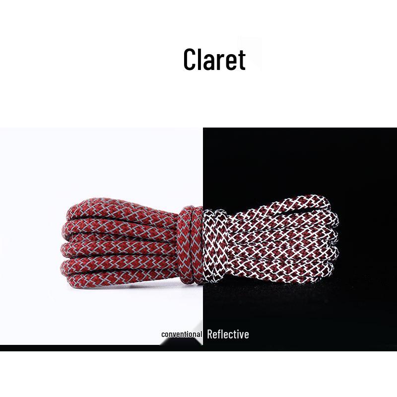 Round Reflective Starry Sky Luminous Shoelaces (Black, One Pair)