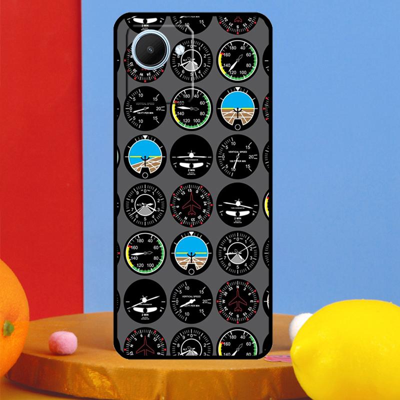 Flight Instruments Cockpit For Realme C75 C71 C55 C53 C67 C61 C33 C63 C51 10 11 12 13 14 15 Pro Plus C65 GT7 Pro Case
