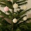 Colorful Christmas Ball Ornaments Shatterproof Reusable Christmas Tree Hanging Balls Plastic Flocking Christmas Spheres Pendant