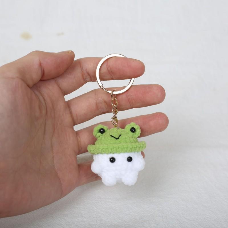 Mini Animal Doll Crochet Keychain For Car Keys Accessories Mini Cartoon Mushroom Series Knitting Doll Cute Keyrings Wholesale