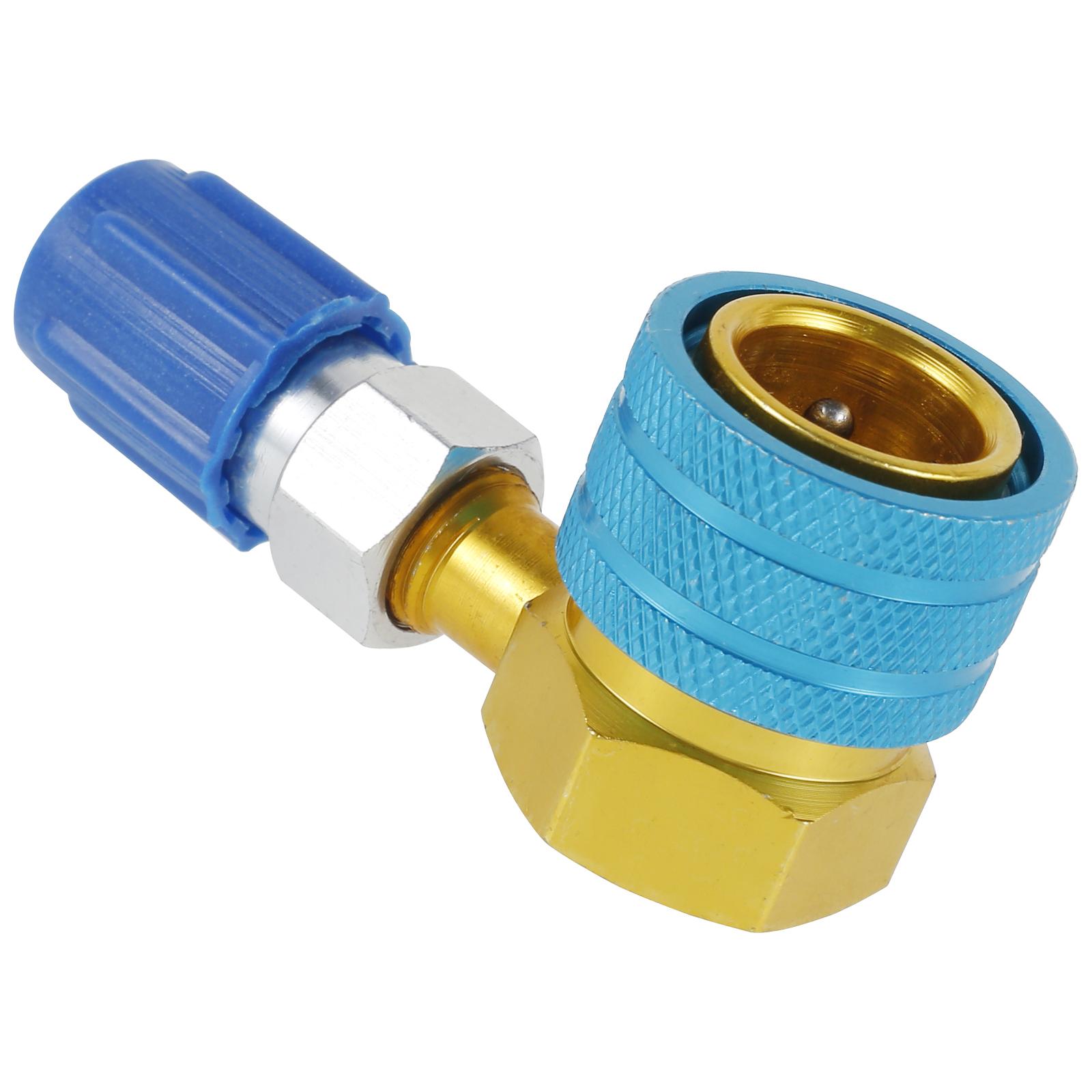 R1234YF Соединитель низкого давления, алюминиевый адаптер для шланга зарядки переменного тока, устойчивый соединитель для автомобильного кондиционера, быстросъемный адаптер