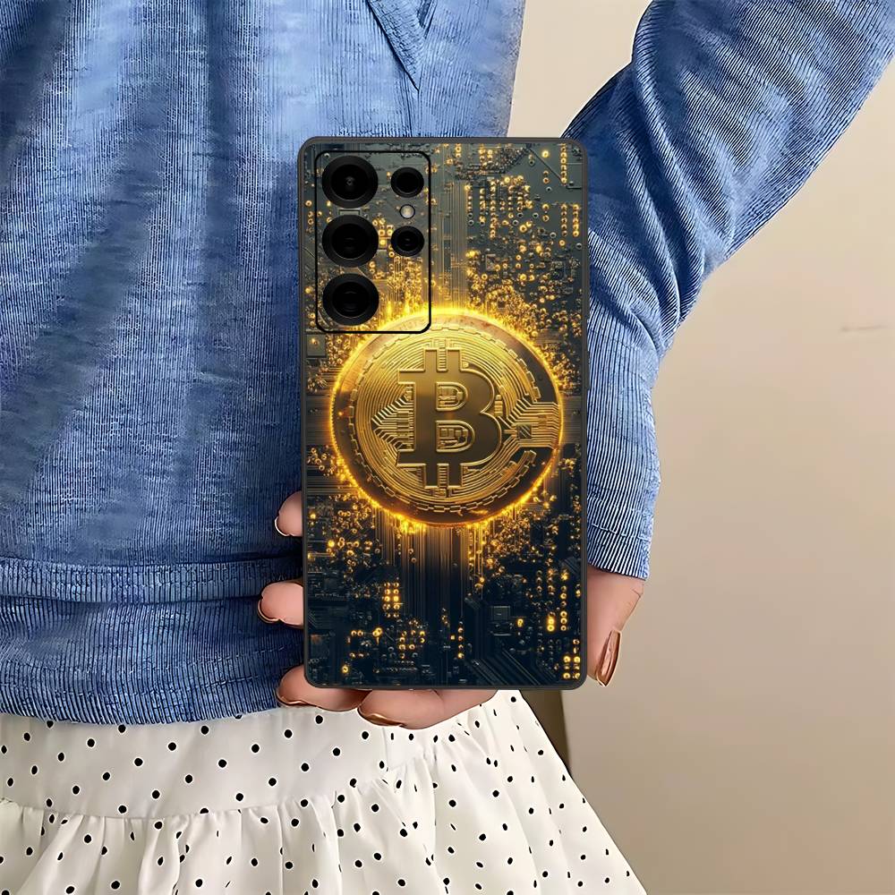 Bitcoin Retro Logo Phone Case For Samsung S 24 Fe 25 Ultra Plus 20 Lite 21 30 22 23 24 22 Ultra 5G Fundas