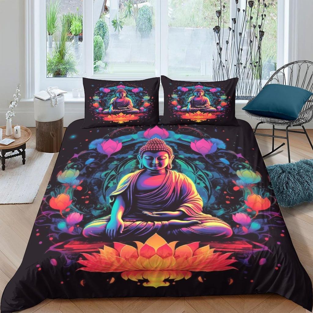 Chakra Duvet Covers Queen Lightweight Bedding Sets Zen Spiritual Bedding Sets Bedroom Decor 1 Duvet Cover 2 Pillowcases No Quilt