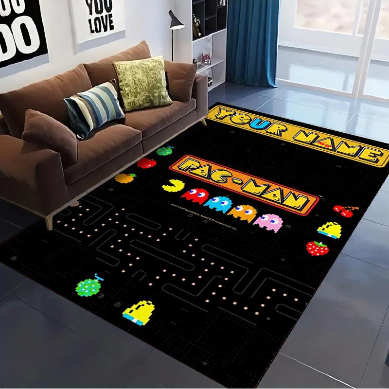 Name Custom PACMAN Carpet Rug for Living Room Bedroom Home Sofa Decoration,Kids Play Non-slip Floor Mat