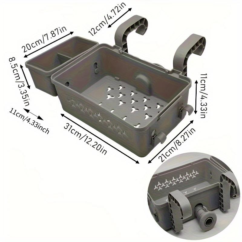 

2pcs Poolside Storage Basket Set Durable, Easy to Install Plastic Organizer for Drinks, Towels,Phones,Accessories,Ideal for Swimming Pool Organization серый