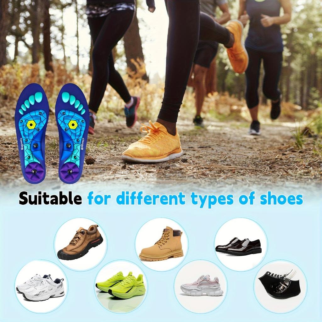 Magnetic Acupoint Massage Insole - Ergonomic Arch Support, Sweat Absorption and Odor Prevention, Soft and Elastic, Cutting Design, Muscle Tension