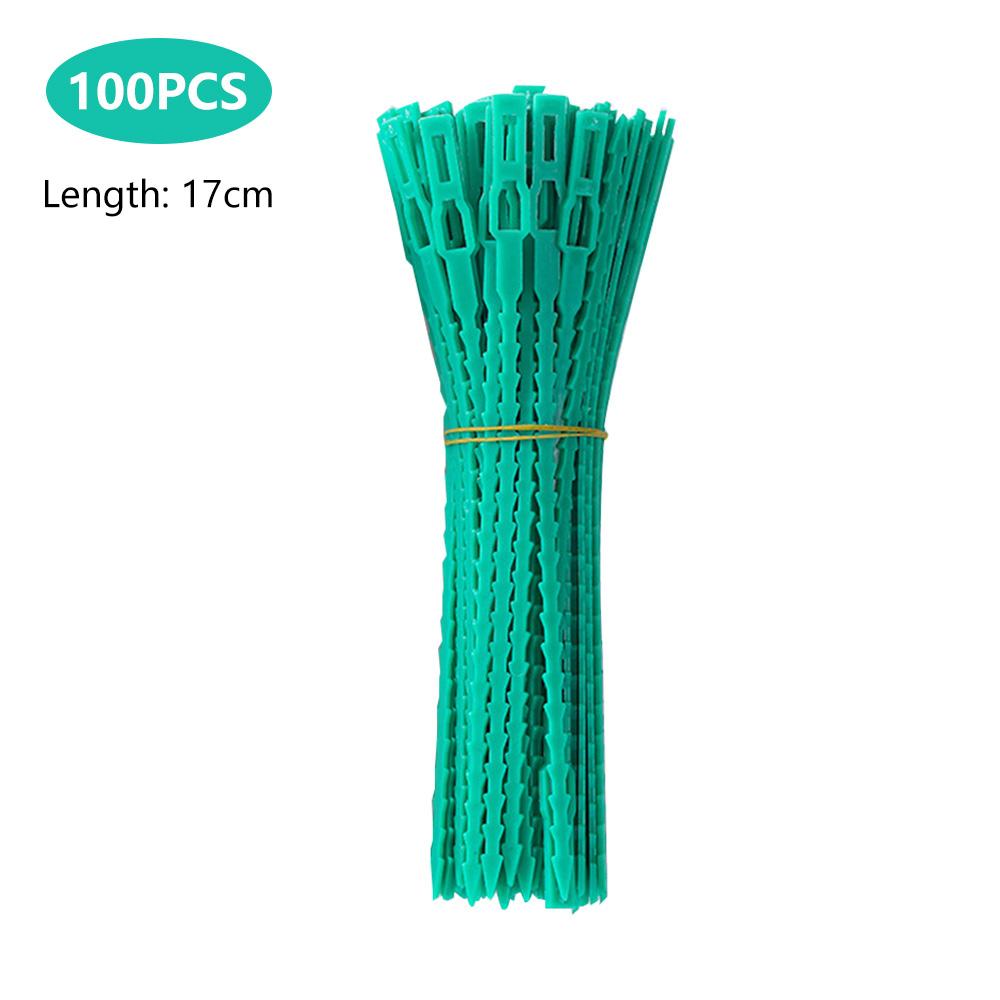 100 stk Gjenbrukbare hagekabelbånd Plantestøtte Busker Festemiddel Trelåsing Justerbare plastkabelbånd Verktøy 13/17cm
