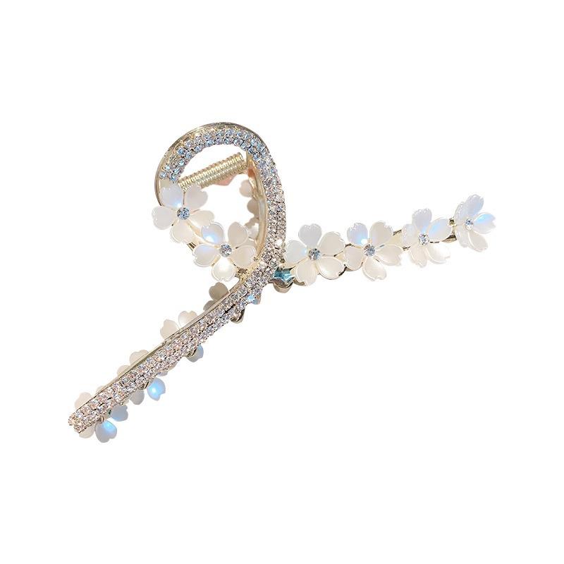 Luksusowy Metalowy Klips do Włosów dla Kobiet - Bardzo Duży Klips Rekinowy do Eleganckich Upięć