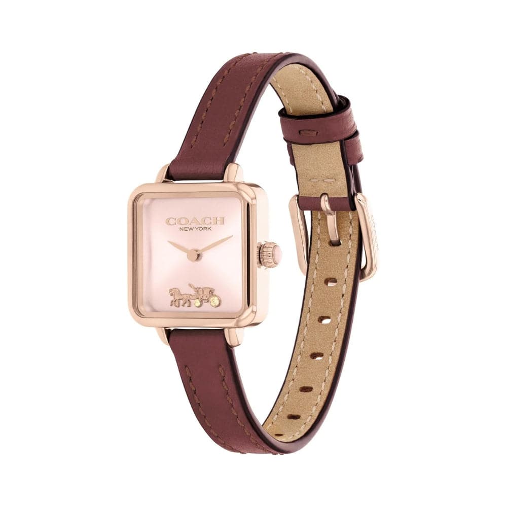 

Coach New York Burgundy Leather Strap Women Watch 14504229