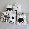 Printing Fabric Laundry Bag Cotton and Linen Drawstring Duffle Bag Durable Storage Bag