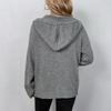 Damen Casual Einreihig Solide Pullover Strickjacke Herbst Winter Kapuzenjacke Mode Streetwear Lose Mäntel
