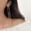 PONYKISS Sterling Silber Kette Quasten Anhänger Creolen für Damen Minimalistisch Geometrisch Fein Trendige Accessoires