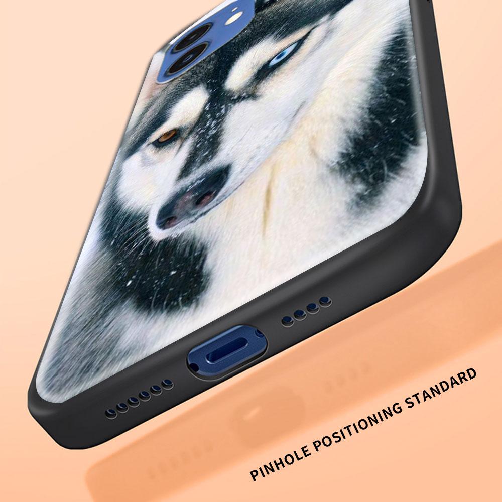 Alaskan Husky Dog Cute Puppy Luxury Phone Case For iPhone 13 15 14 12 11 Pro MAX XR X SE XS 7 8 Plus Silicone Black Matte Cover