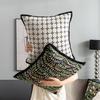 Nordic light luxury pillowcase, green oil painting style, living room, No Filling