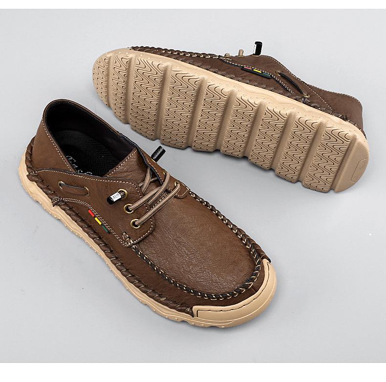 Scarpe Casual da Uomo Slip-On Fatte a Mano per Guidare - Cuciture, Outdoor, Quattro Stagioni, Taglie Forti, alla Moda