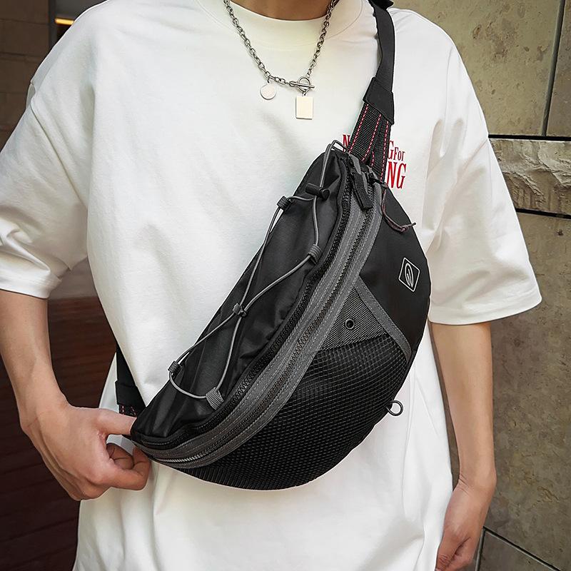 Breast Bag Men's and Women's Outdoor Sports City Leisure Fanny Pack Trendy Versatile Messenger Bag Small Backpack Walking Cycling Bag