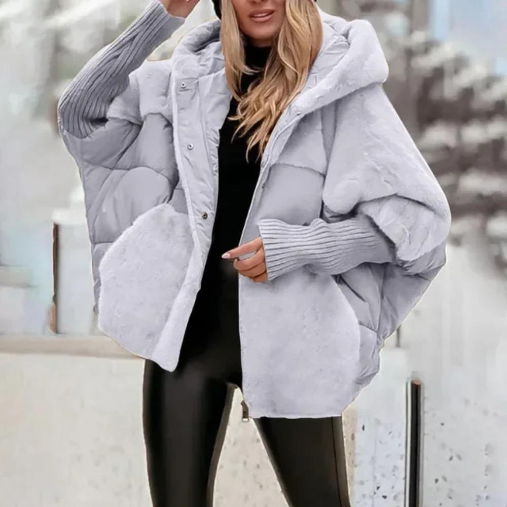 Winter Women's Loose Cotton Coat Loose Leisure Coat Comfort Chic Long Sleeve Hooded Jacket
