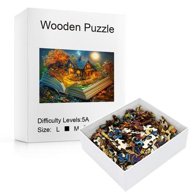 Tree House Puzzles In Books Irregular Small Animal Pieces Flat Wooden Puzzles