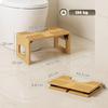 Toilet Stool Bamboo Foldable Bathroom Stool Bath Stool Non-Slip Toilet Stool for Adults Home, Oak
