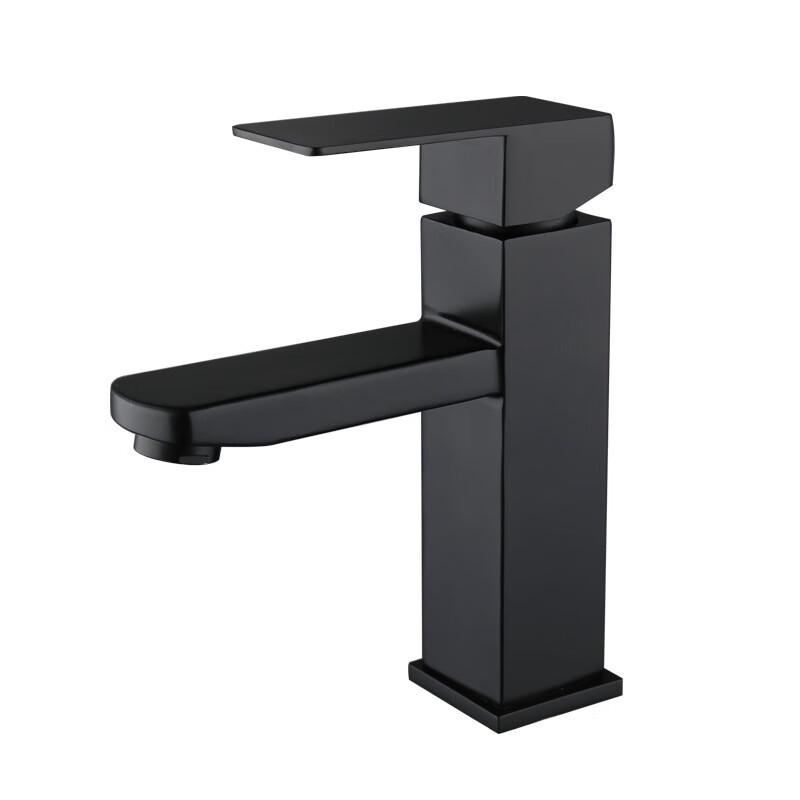 

TLXT Black Square Stainless Steel Basin Faucet