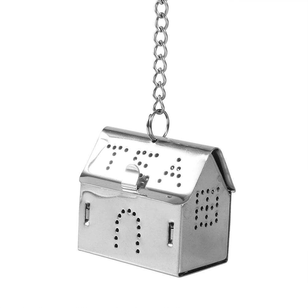 T Infuser, Stainless Steel House Shape T Strainer Filter Diffuser for Loose Lf T, Coffee Bns, Soup Ssoning with Drip Tray