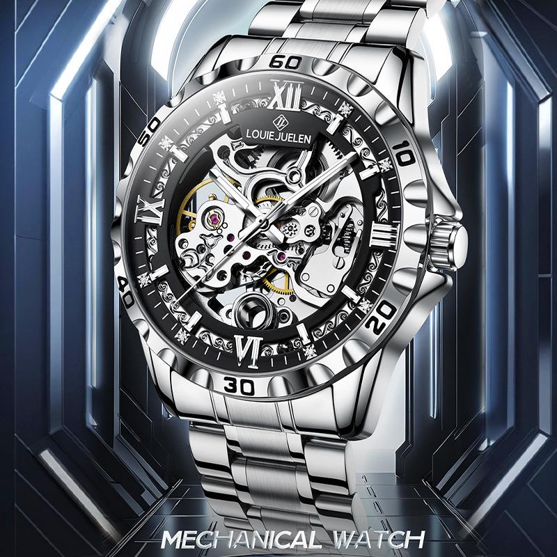 Hollow Skeleton Men's Mechanical Wristwatches Fashion Luminous Watch Men Business Waterproof Automatic Watch For Men