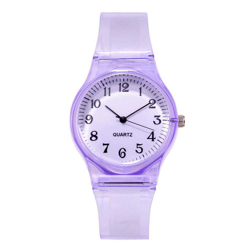 Trendige Koreanischer Stil Jelly Farbe Silikon Damen Uhr - Niedliche, Bunte und Transparente Quarz Armbanduhr