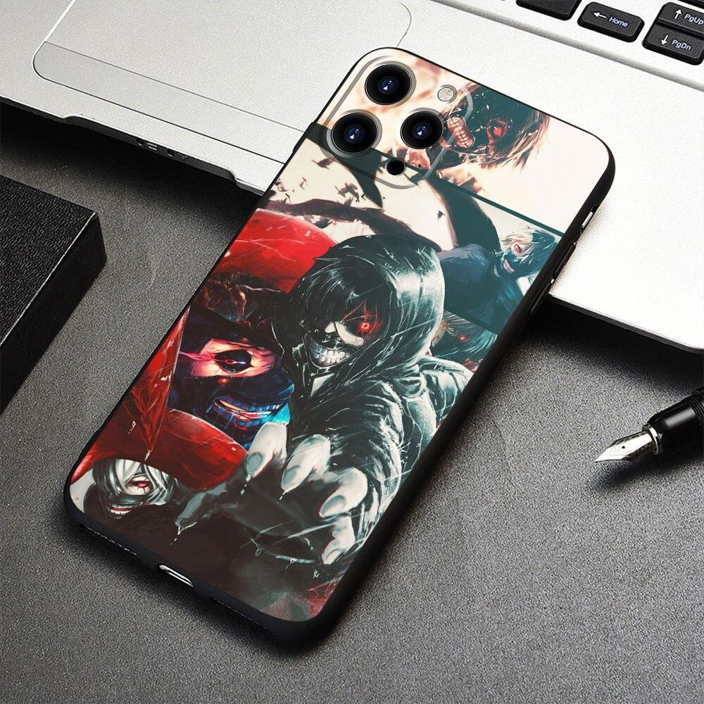 Black Case For iPhone XS 13 Pro Max 8 Plus 11 7 XR 12 14 X Mini 5 6 6S 5S SE2 SE2022 Anime Manga Tokyo Ghouls