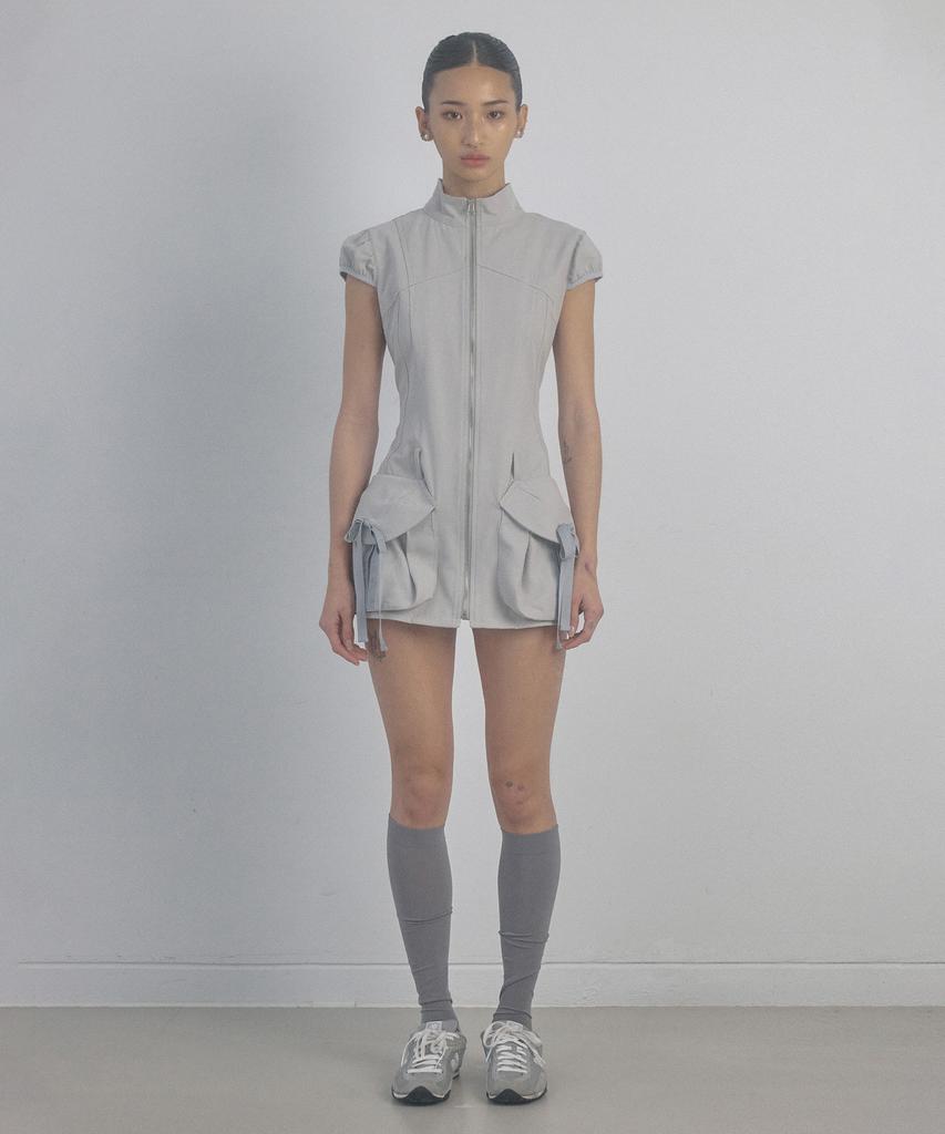 Sculpter Cargo Zip-Up Dress Ice Gray