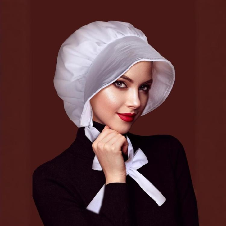 Ruffle Maid Costume Accessories Colonial Costume Set White Colonial Caps Bonnet Waist Apron Pioneers Girls Costumes