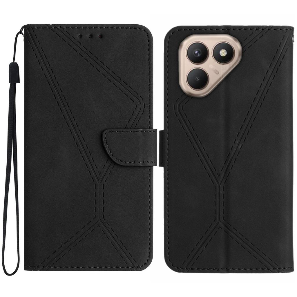 Etui Flip do TECNO Pova 7 4G Skin z wytłoczonymi liniami dotykowymi, wykonane ze skóry PU