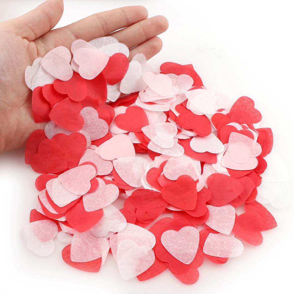 2.5cm 10/20g Red White mixed Heart Shape Paper Confetti Balloon Filler Wedding Birthday Party Table Decoration Throwing Supplies