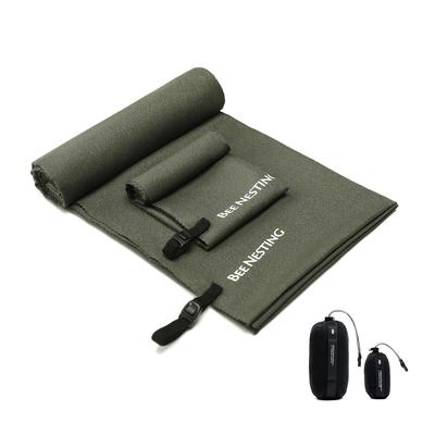 BeeNesting Quick Dry Soft and Comfortable Sports Ultra Light Absorbent Swimming Foldable Travel Hiking Towel with Storage Perfect for Climbing Bath