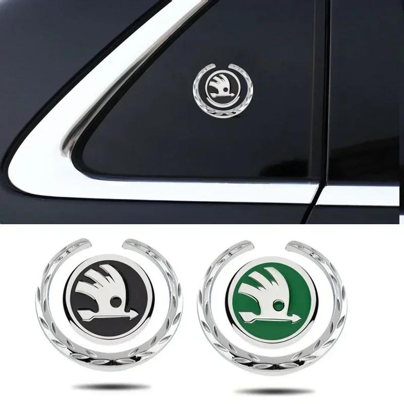 WMZW4 Car Trunk Emblem Decals Sticker for SKODA Logo Octavia A7 Kodiaq Superb Fabia Tour RS Rapid Felicia Window Badge Accessories