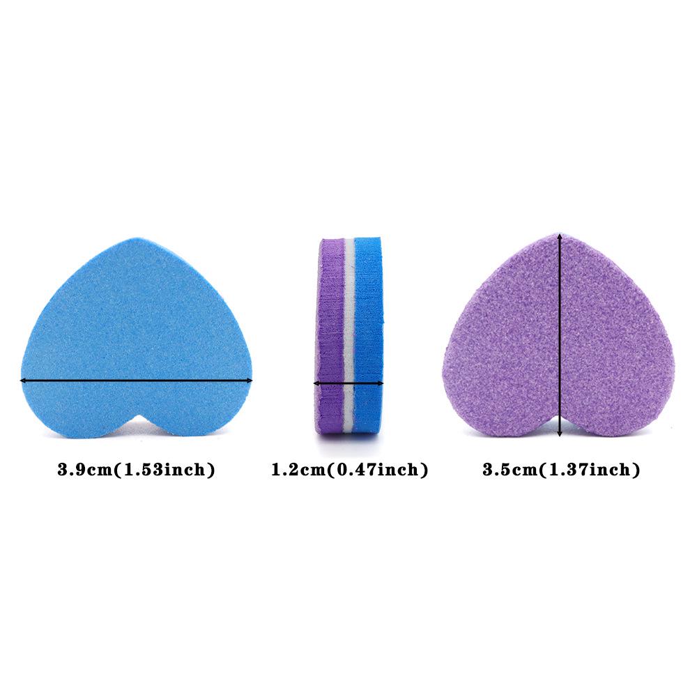 Herzförmige Schwamm-Nagelfeile & Buffer: Hochelastisch, Waschbar, Kein Schleifen erforderlich, Modisches Nailart-Werkzeug
