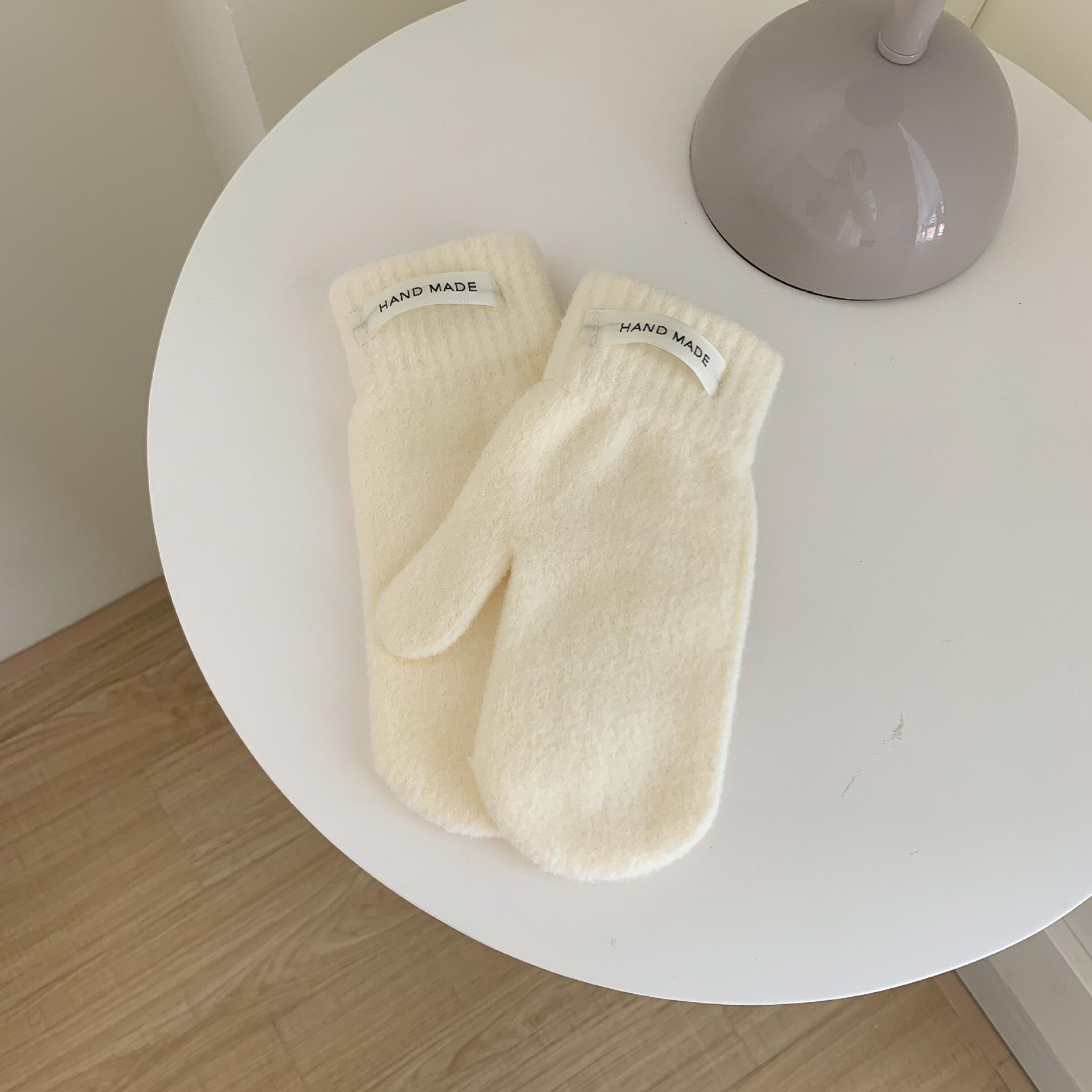 

Женские зимние плюшевые теплые перчатки с полными пальцами, милые, в корейском стиле, для улицы, для велоспорта, теплые, от холода, эластичные, осенние