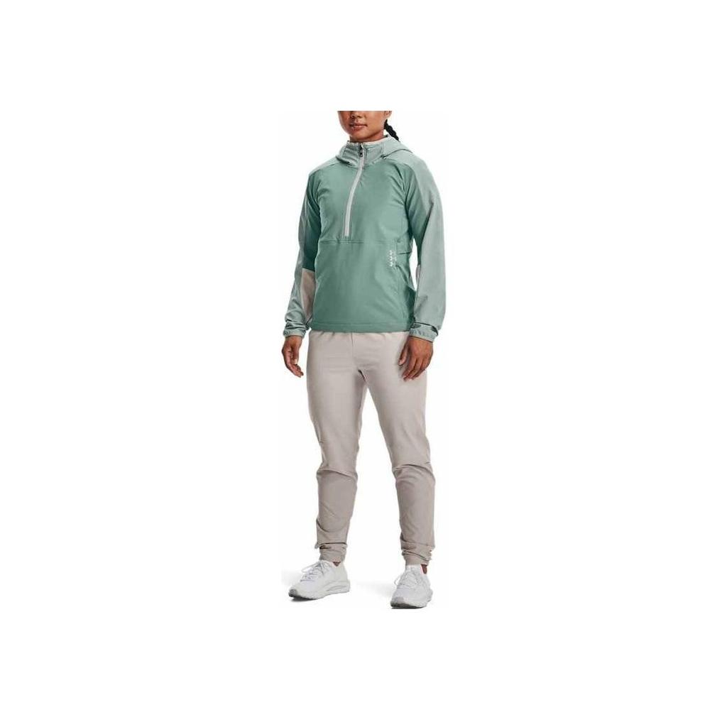 Under Armour Terrain Reflective Design Hooded Half-Zip Long Sleeve Sweatshirt Women Sweatshirt Green 1374536-177