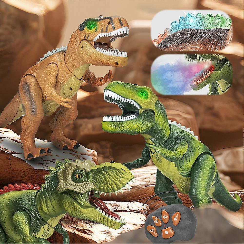 Remote Control T-Rex Dinosaur Robot Toy, Electronic Walking T-Rex Dinosaur with Roaring Sounds, Lights & Spray, Realistic Jurassic Rex Toy for Kids