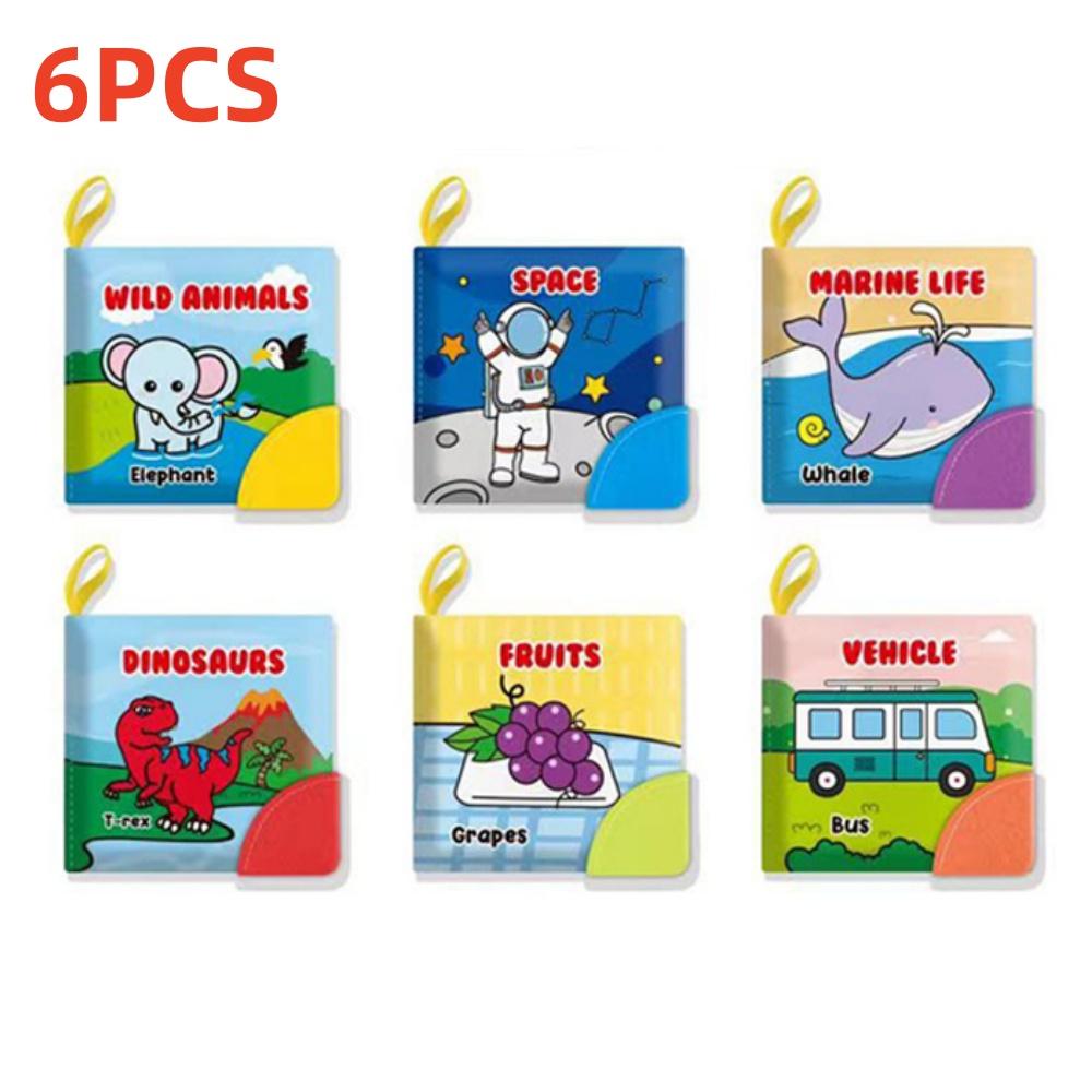 6-12PC Early Learning for Infants Soft Cloth Books Creative Squeezing and Folding Animals Ocean Books Puzzle Toys Gifts for Children